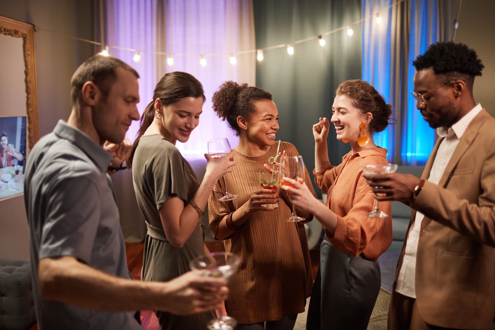Friends celebrating together at a bachelorette party weekend